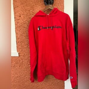 Champion Hoodie Adult XL Red Black Signature Outdoor Sweater Sweatshirt Mens